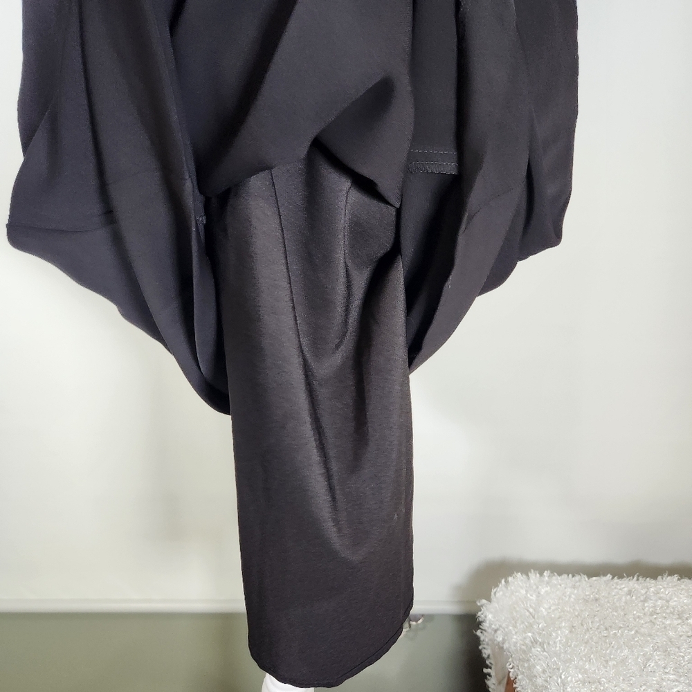 CeCe Black One Shoulder Sheath Cocktail Dress Size 8 - Picture 6 of 7